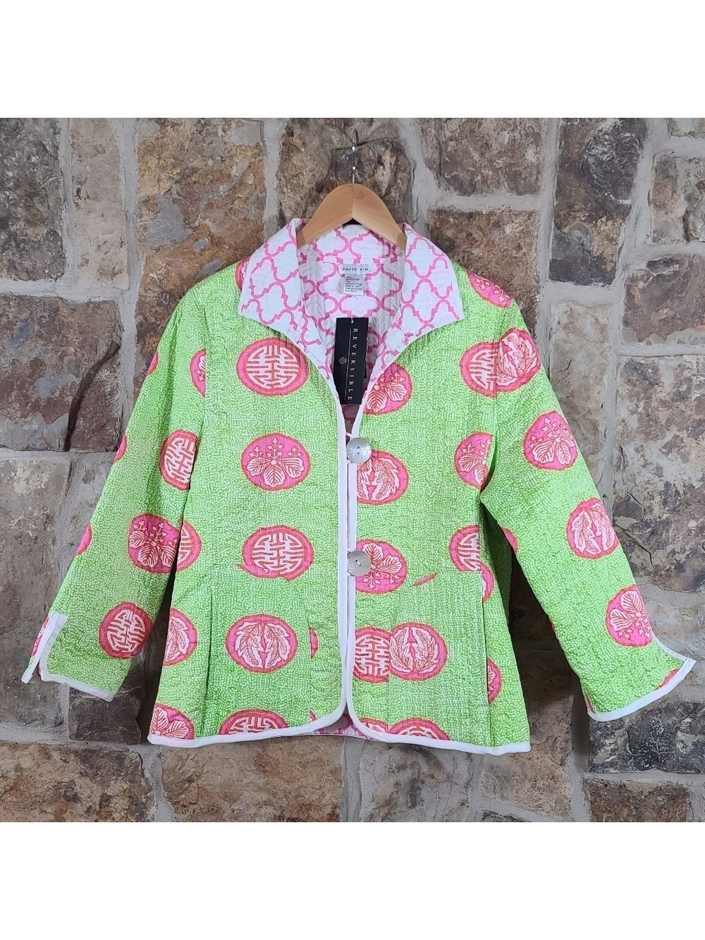 NWT Patty Kim L LARGE Reversible St Tropez Medallion Jacket Coat